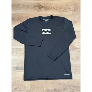 Billabong Submersibles Mens Medium Black Long Sleeve Rash Guard Sun Shirt UPF